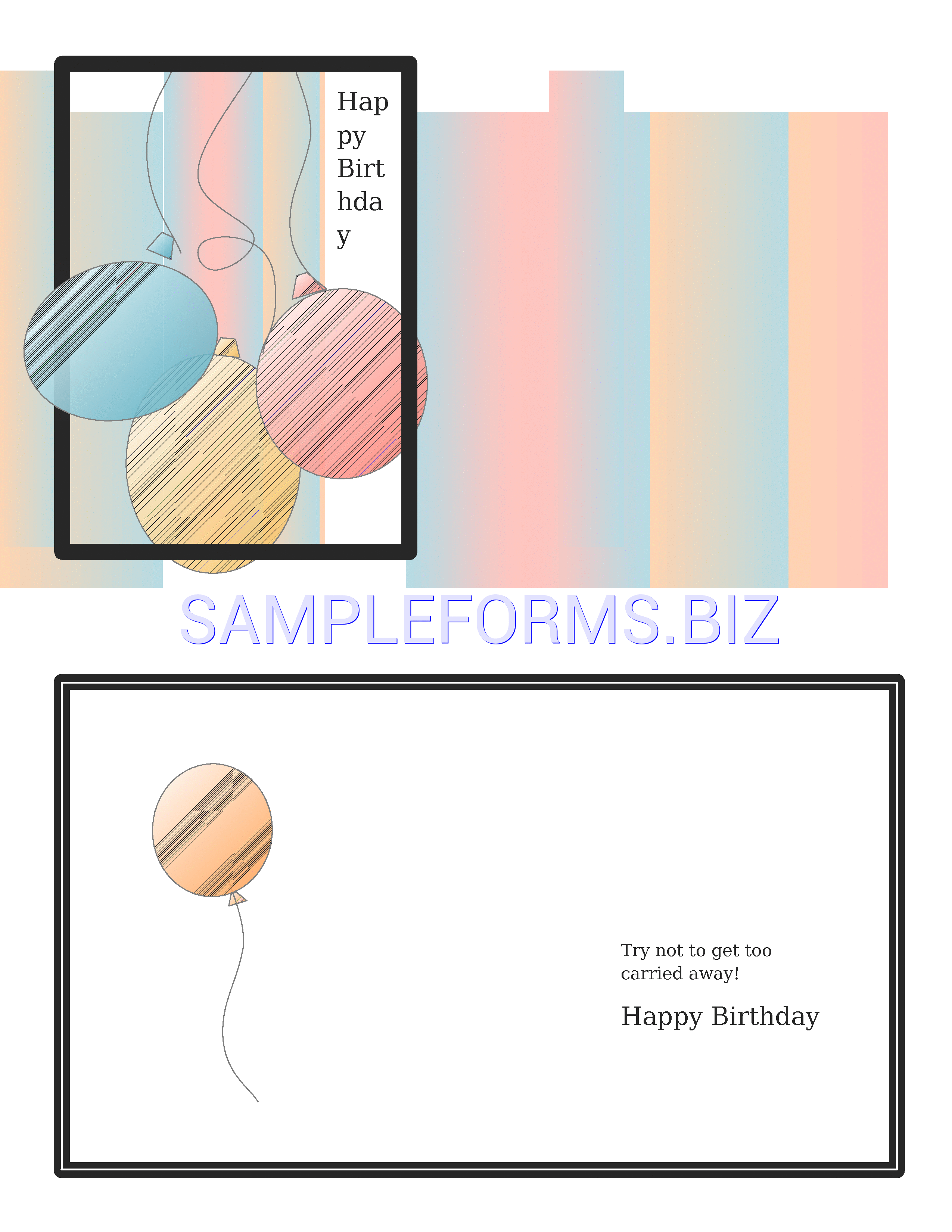 Preview free downloadable Birthday Card Template 1 in PDF (page 1)